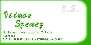 vilmos szencz business card